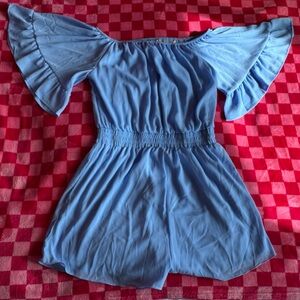 Baby Blue Off-Shoulder Romper